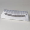 Satin Bridal Wedding Evening Bag 323 with Crystal Trim Accent & Closure, Silver Shoulder Strap
