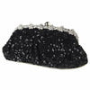 Sequin Bridal Wedding Evening Bag 325 with Silver Frame & Shoulder Strap