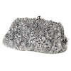 Sequin Bridal Wedding Evening Bag 325 with Silver Frame & Shoulder Strap