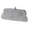 Silver Clear Crystal Bridal Wedding Evening Bag 326 with Silver Frame & Shoulder Strap