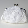 Floral Rose Bridal Wedding Evening Bag 329 with Silver Frame & Shoulder Strap