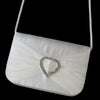 * Delightful Satin Rhinestone Heart Bridal Wedding Evening Bag 80588