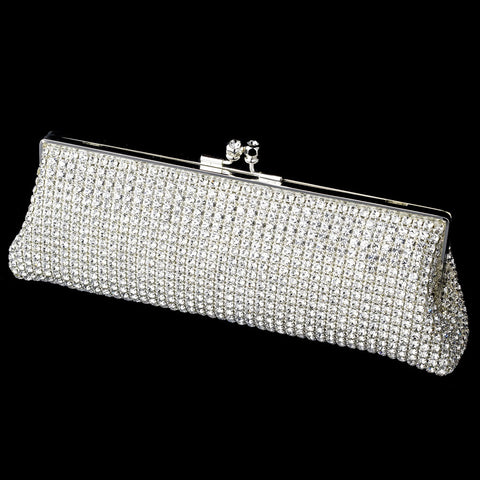 Gold Clear Rhinestone Bridal Wedding Evening Bag