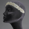 Rhinestone Beaded Ivory Bridal Wedding Elastic Headband or Applique Bridal Wedding Belt for Dress (Silver or Gold) HP 1348