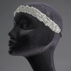 Rhinestone Beaded Ivory Bridal Wedding Elastic Headband or Applique Bridal Wedding Belt for Dress (Silver or Gold) HP 1348