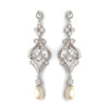 Vintage CZ & Freshwater Pearl Bridal Wedding Earrings 2027