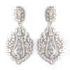 Rhodium Clear CZ Dangle Bridal Wedding Earrings 242