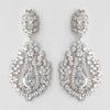 Rhodium Clear CZ Dangle Bridal Wedding Earrings 242
