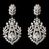 Rhodium Clear CZ Dangle Bridal Wedding Earrings 242