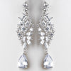 Rhodium Silver Marquise Dangle Bridal Wedding Earrings 3902