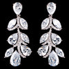 Rhodium Silver Clear CZ Teardrop Dangle Bridal Wedding Earrings 3904
