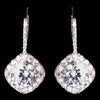 Rhodium Silver Round Pave CZ Dangle Bridal Wedding Earrings 3907