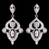 Rhodium Silver Vintage CZ Dangle Bridal Wedding Earrings 3908