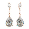 Rose Gold CZ Crystal Marquise & Teardrop Bridal Wedding Earrings 40261