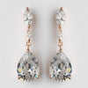 Rose Gold CZ Crystal Marquise & Teardrop Bridal Wedding Earrings 40261