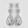 Silver Clear CZ Crystal Bridal Wedding Earrings 5878