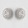 Oval Round Rhodium Clear CZ Crystal Bagquette Stud Bridal Wedding Earrings 82078