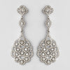 Silver Clear Rhinestone Chandelier Bridal Wedding Earrings 8685