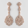 Light Gold Clear Rhinestone Chandelier Bridal Wedding Earrings 8685