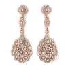 Light Gold Clear Rhinestone Chandelier Bridal Wedding Earrings 8685