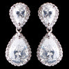 Rhodium Silver Teardrop CZ Bridal Wedding Earrings 9729