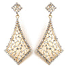 Vintage Gold Clear Bridal Wedding Earrings 9884