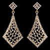 Vintage Gold Clear Bridal Wedding Earrings 9884