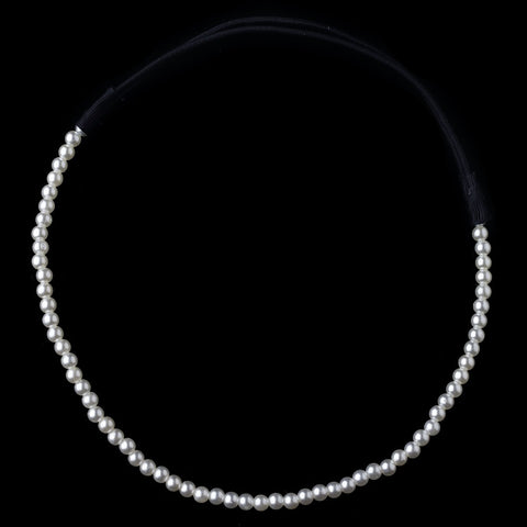 White Pearl Bridal Wedding Hair Bridal Wedding Elastic Headband 250