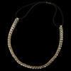 Gold Clear Rhinestone Bridal Wedding Elastic Headband 2655