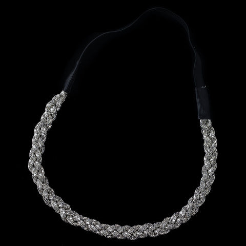 Silver Metal Bridal Wedding Hair Bridal Wedding Elastic Headband 288