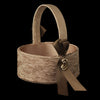 Brown Ribbon & Gold Heart Bridal Wedding Flowergirl Basket 722