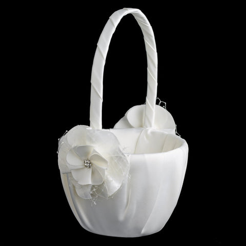 Flower Tulle Bridal Wedding Flowergirl Basket 804