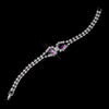 Silver Amethyst Teardrop Rhinestone Bridal Wedding Bracelet 0201