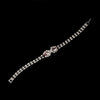 Silver Light Amethyst Teardrop Rhinestone Bridal Wedding Bracelet 0201