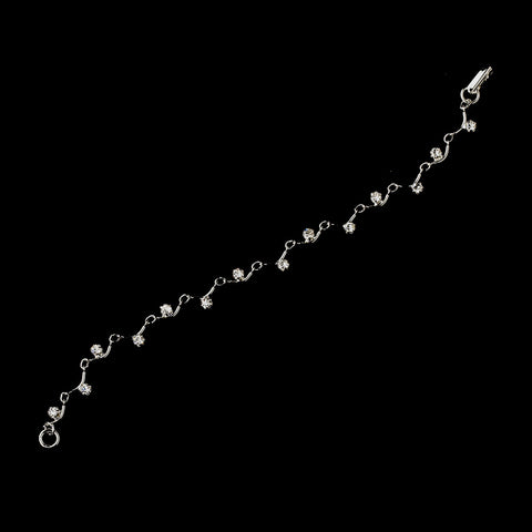 Silver Clear Round Rhinestone Bridal Wedding Bracelet 0937