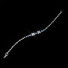 Silver Aqua & Clear Marquise Rhinestone Bridal Wedding Bracelet 3995