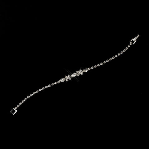 Silver Clear Marquise Rhinestone Bridal Wedding Bracelet 3995