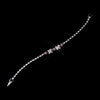 Silver Light Amethyst & Clear Marquise Rhinestone Bridal Wedding Bracelet 3995