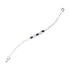 Silver Navy & Clear Marquise Rhinestone Bridal Wedding Bracelet 3995