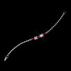 Silver Red & Clear Marquise Rhinestone Bridal Wedding Bracelet 3995