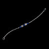 Silver Sapphire & Clear Marquise Rhinestone Bridal Wedding Bracelet 3995