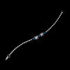 Silver Teal & Clear Marquise Rhinestone Bridal Wedding Bracelet 3995