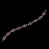 Silver Red & Clear Marquise Rhinestone Bridal Wedding Bracelet 4054