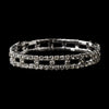 Silver Clear Rhinestone Stretch Bridal Wedding Bracelet 8043