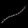 Silver Light Amethyst & Clear Marquise Rhinestone Bridal Wedding Bracelet 9344
