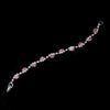 Silver Pink & Clear Marquise Rhinestone Bridal Wedding Bracelet 9344