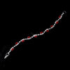 Silver Red & Clear Marquise Rhinestone Bridal Wedding Bracelet 9344