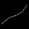 Silver Turquoise & Clear Marquise Rhinestone Bridal Wedding Bracelet 9344