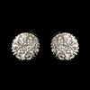 Silver Clear Round Embedded Rhinestone Bridal Wedding Earrings 0041