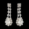 Silver Clear Teardrop Bridal Wedding Hair Clipped Bridal Wedding Earrings 0201